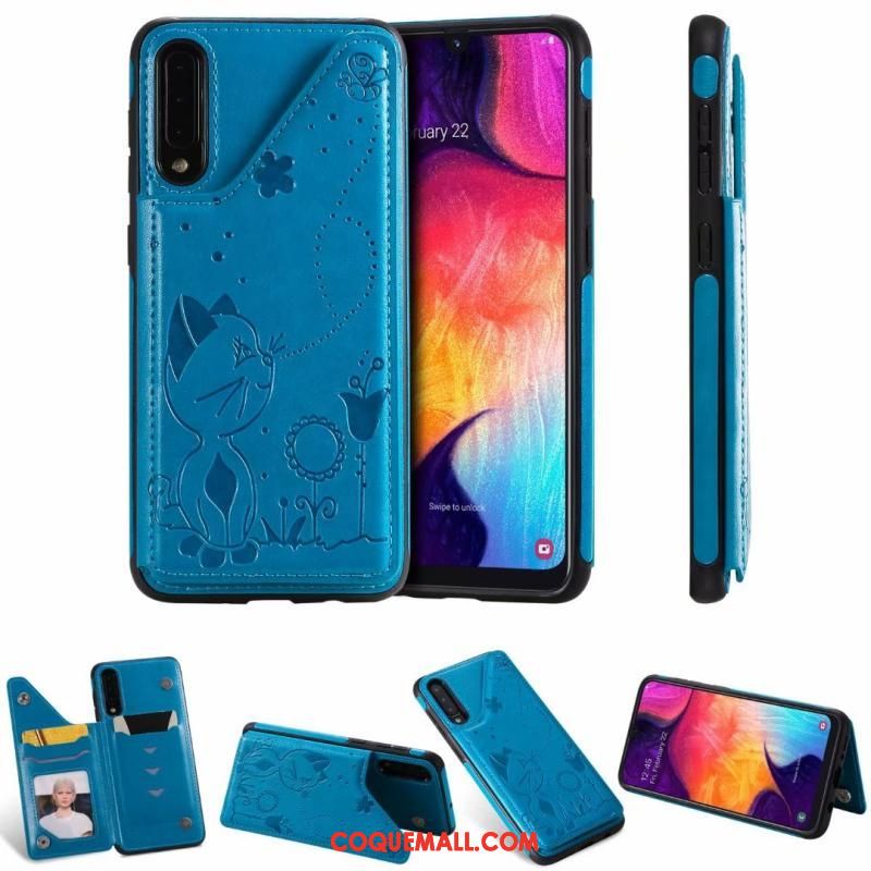 Étui Samsung Galaxy A30s Téléphone Portable Incassable Étoile, Coque Samsung Galaxy A30s En Cuir Bordure