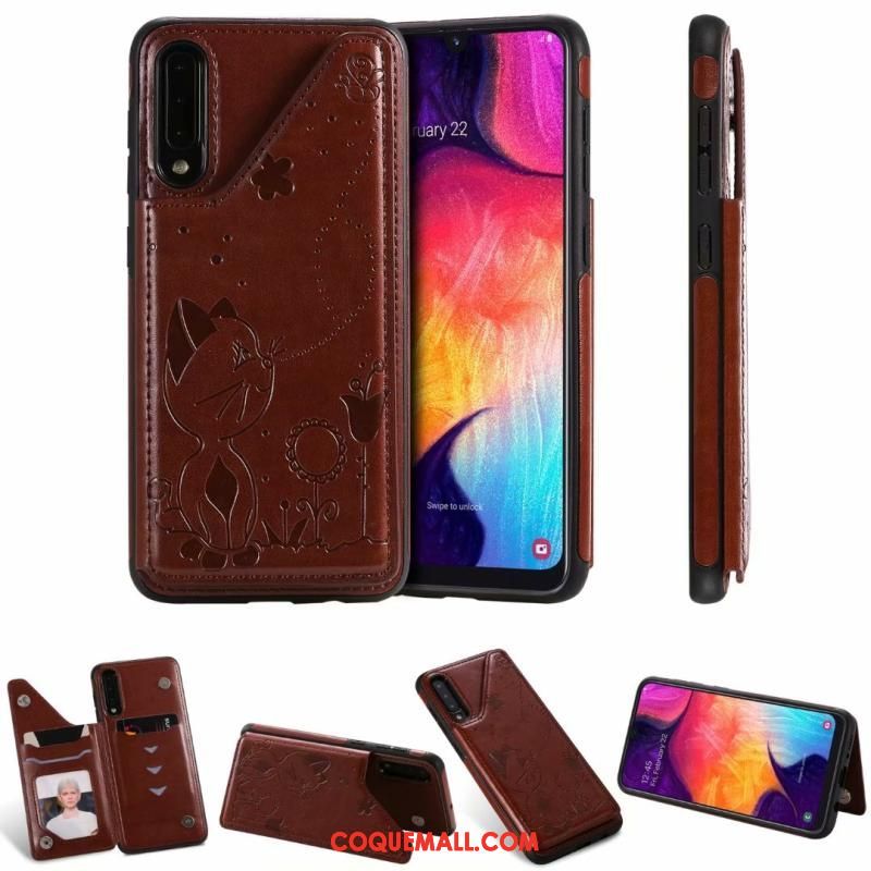 Étui Samsung Galaxy A30s Téléphone Portable Incassable Étoile, Coque Samsung Galaxy A30s En Cuir Bordure