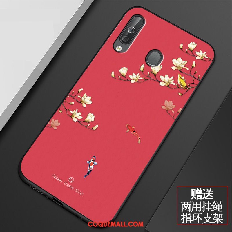 Étui Samsung Galaxy A40s Art Incassable Tout Compris, Coque Samsung Galaxy A40s Rouge Étoile