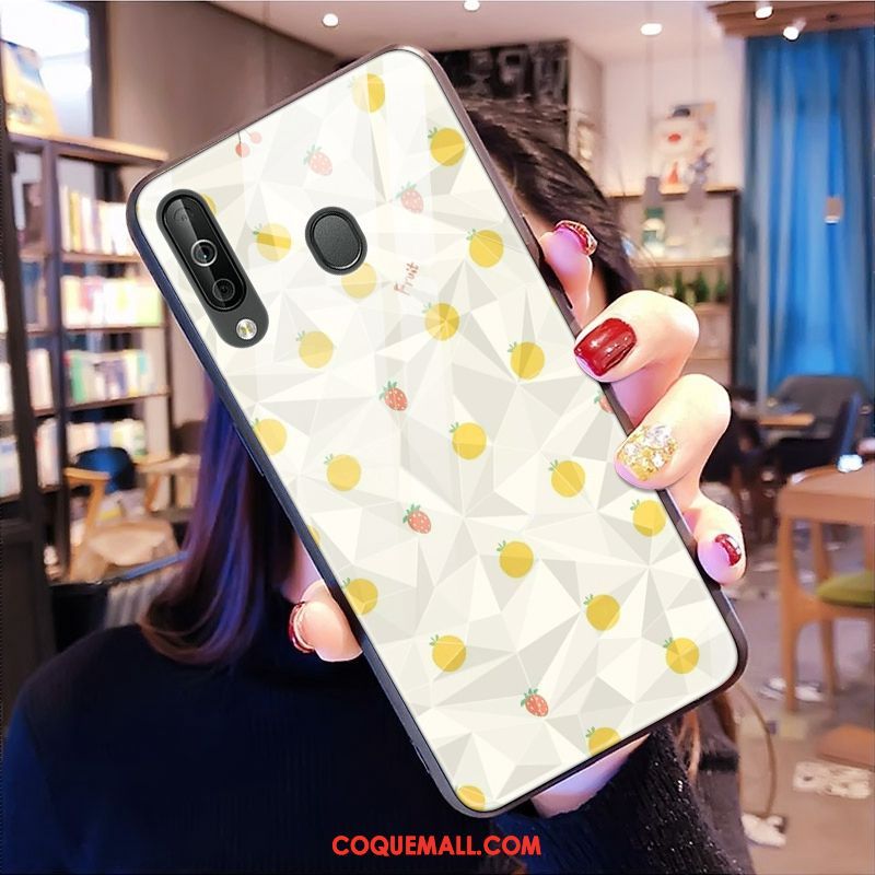 Étui Samsung Galaxy A40s Jaune Modèle Fleurie Étoile, Coque Samsung Galaxy A40s Petit Losange