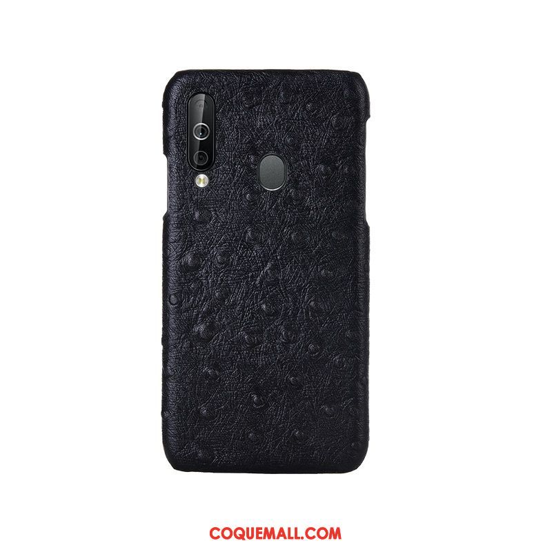 Étui Samsung Galaxy A40s Luxe Étoile Cuir Véritable, Coque Samsung Galaxy A40s Modèle Fleurie Couvercle Arrière Braun