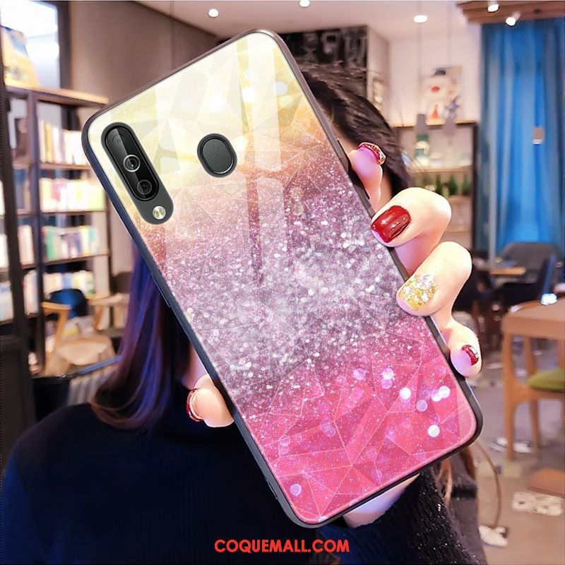 Étui Samsung Galaxy A40s Modèle Fleurie Net Rouge Étoile, Coque Samsung Galaxy A40s Téléphone Portable Losange