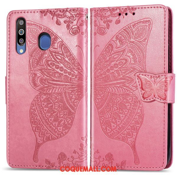 Étui Samsung Galaxy A40s Protection En Cuir Violet, Coque Samsung Galaxy A40s Support Étoile