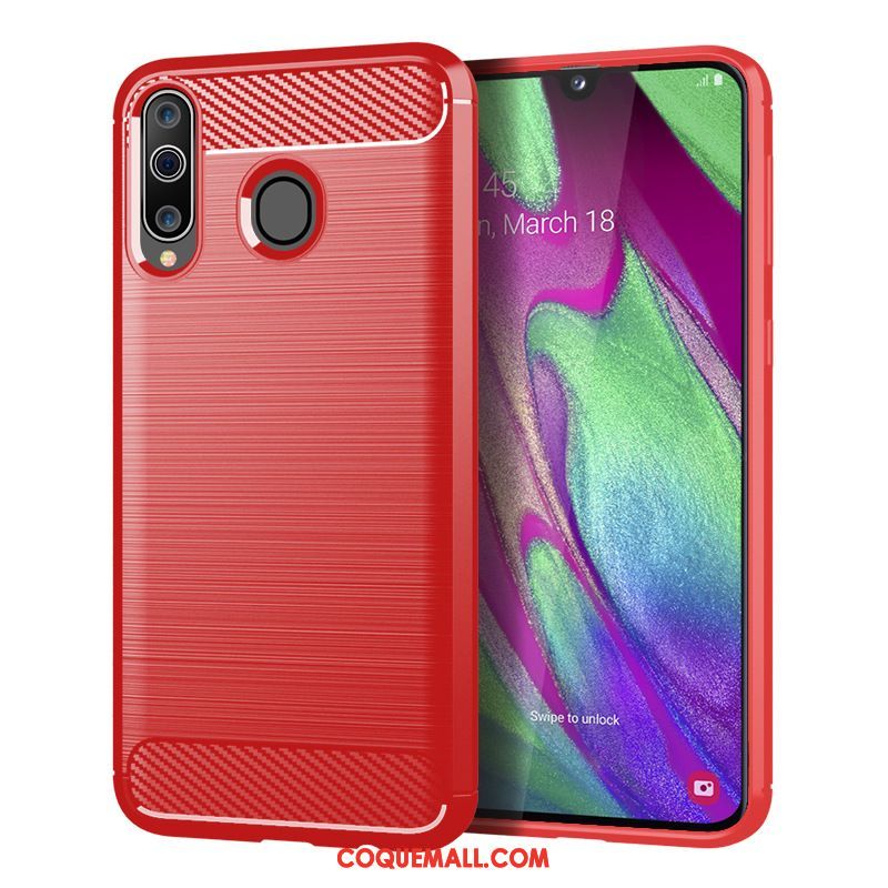 Étui Samsung Galaxy A40s Protection Silicone Soie, Coque Samsung Galaxy A40s Modèle Fleurie Noir