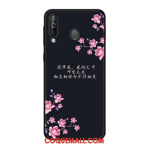 Étui Samsung Galaxy A40s Tendance Téléphone Portable Noir, Coque Samsung Galaxy A40s Vent Rose
