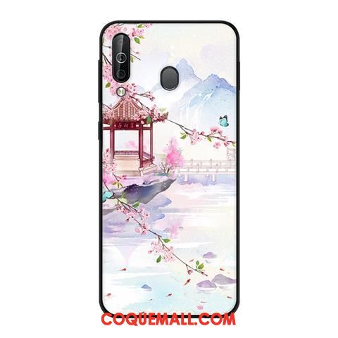 Étui Samsung Galaxy A40s Tendance Téléphone Portable Noir, Coque Samsung Galaxy A40s Vent Rose