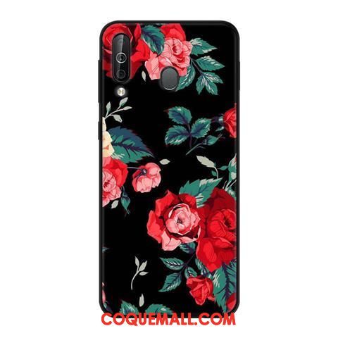 Étui Samsung Galaxy A40s Tendance Téléphone Portable Noir, Coque Samsung Galaxy A40s Vent Rose