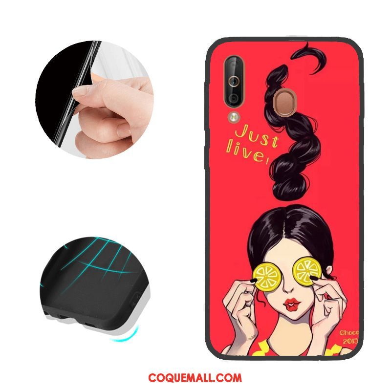 Étui Samsung Galaxy A40s Étoile Modèle Fleurie Rouge, Coque Samsung Galaxy A40s Téléphone Portable