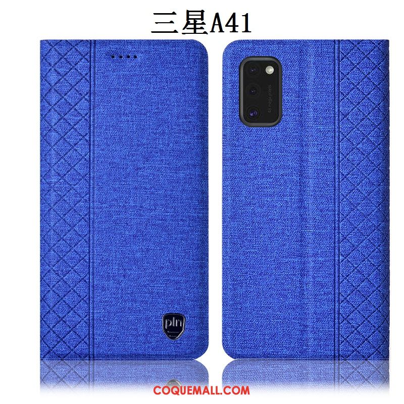 Étui Samsung Galaxy A41 Lin Tout Compris En Cuir, Coque Samsung Galaxy A41 Étoile Téléphone Portable