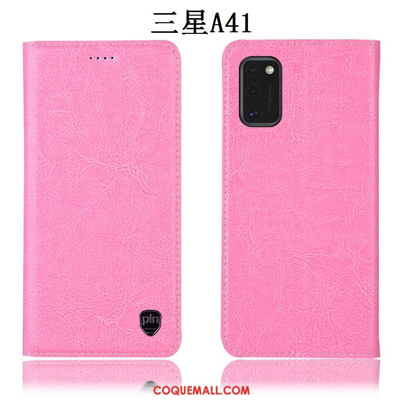 Étui Samsung Galaxy A41 Protection Étoile Incassable, Coque Samsung Galaxy A41 Rouge Modèle Fleurie