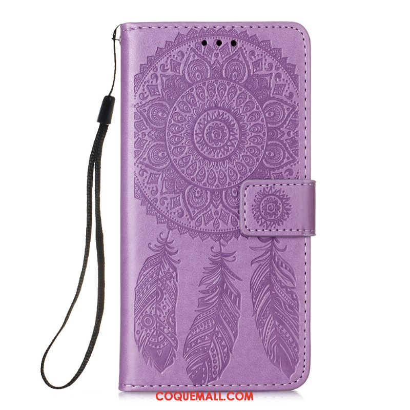 Étui Samsung Galaxy A41 Téléphone Portable Étoile En Cuir, Coque Samsung Galaxy A41 Clamshell Violet