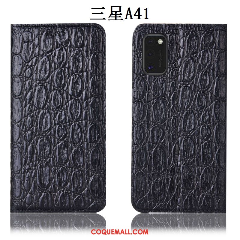 Étui Samsung Galaxy A41 Étoile En Cuir Protection, Coque Samsung Galaxy A41 Tout Compris Incassable Braun