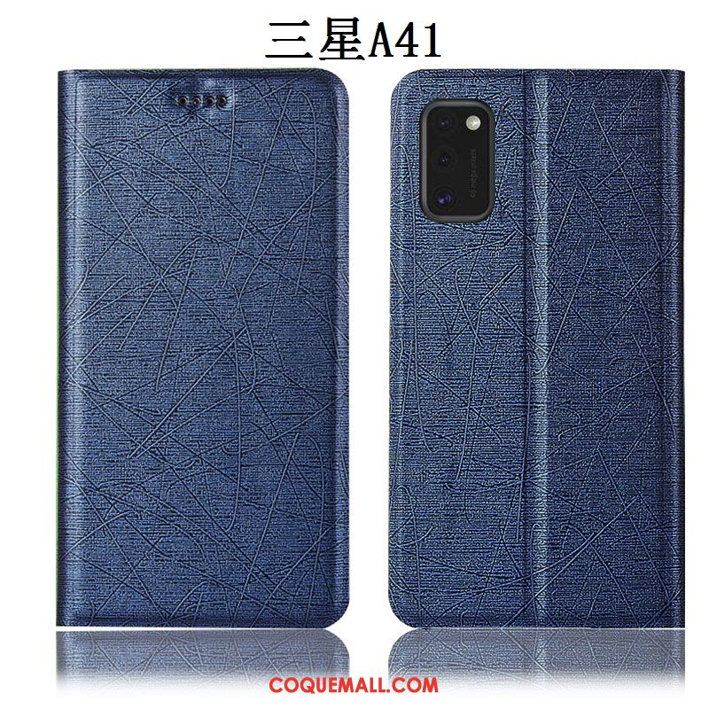 Étui Samsung Galaxy A41 Étoile Or Modèle Fleurie, Coque Samsung Galaxy A41 Protection Soie