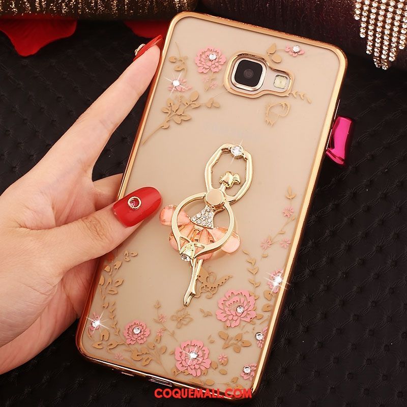 Étui Samsung Galaxy A5 2016 Fluide Doux Rose Étoile, Coque Samsung Galaxy A5 2016 Or Rose Cœur