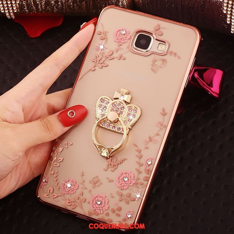 Étui Samsung Galaxy A5 2016 Fluide Doux Rose Étoile, Coque Samsung Galaxy A5 2016 Or Rose Cœur