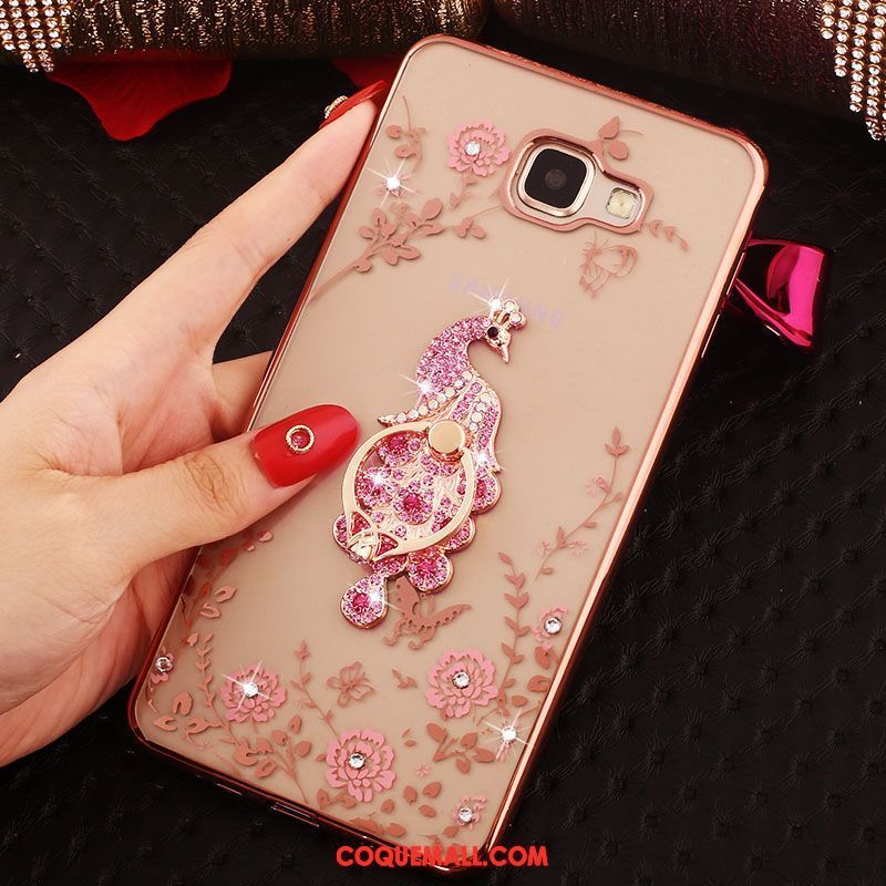 Étui Samsung Galaxy A5 2016 Fluide Doux Rose Étoile, Coque Samsung Galaxy A5 2016 Or Rose Cœur