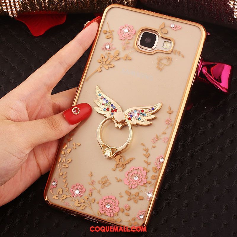 Étui Samsung Galaxy A5 2016 Fluide Doux Rose Étoile, Coque Samsung Galaxy A5 2016 Or Rose Cœur