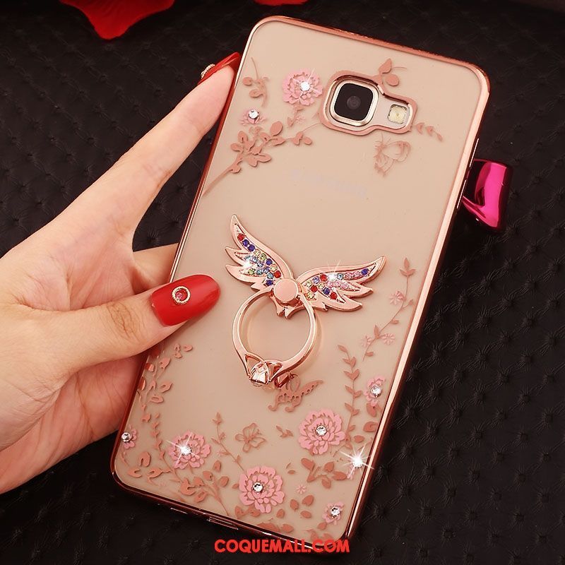 Étui Samsung Galaxy A5 2016 Fluide Doux Rose Étoile, Coque Samsung Galaxy A5 2016 Or Rose Cœur