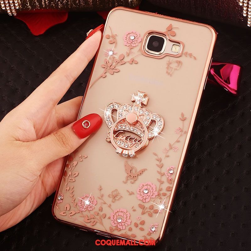 Étui Samsung Galaxy A5 2016 Fluide Doux Rose Étoile, Coque Samsung Galaxy A5 2016 Or Rose Cœur