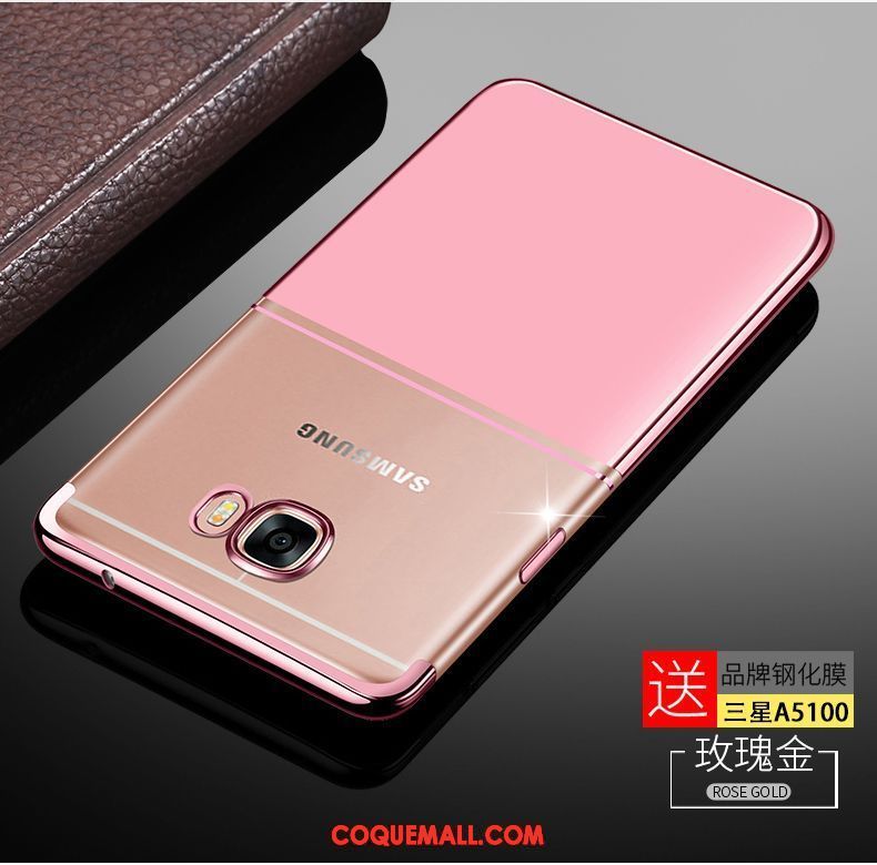 Étui Samsung Galaxy A5 2016 Rouge Étoile Tendance, Coque Samsung Galaxy A5 2016 Délavé En Daim Incassable