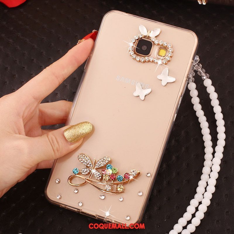 Étui Samsung Galaxy A5 2016 Étoile Téléphone Portable Papillon, Coque Samsung Galaxy A5 2016 Chaîne De Perles Gems