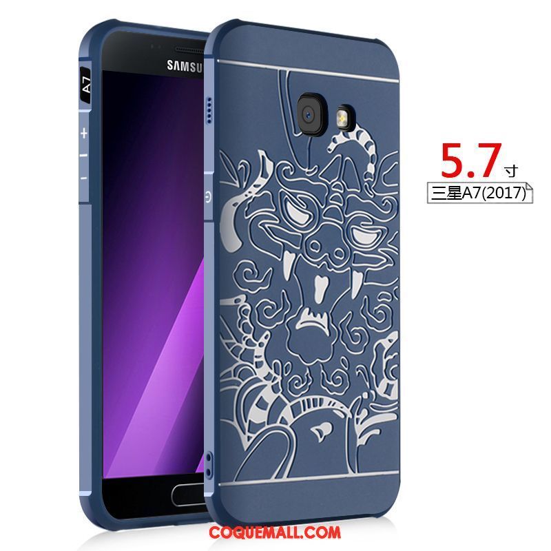 Étui Samsung Galaxy A5 2017 Protection Tout Compris Téléphone Portable, Coque Samsung Galaxy A5 2017 Bleu Incassable