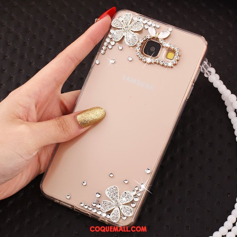 Étui Samsung Galaxy A5 2017 Strass Fleur Couleur, Coque Samsung Galaxy A5 2017 Étoile Téléphone Portable