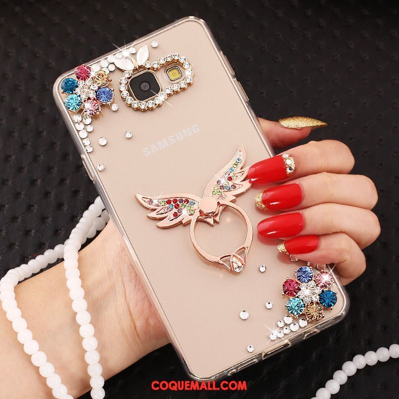 Étui Samsung Galaxy A5 2017 Strass Fleur Couleur, Coque Samsung Galaxy A5 2017 Étoile Téléphone Portable