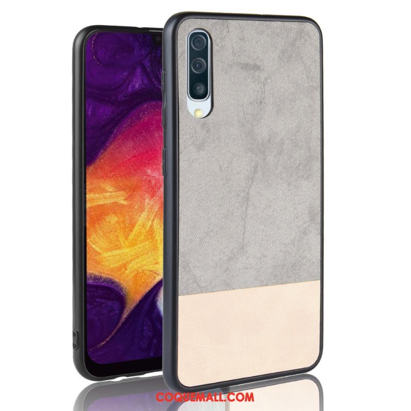 Étui Samsung Galaxy A50 Couture Couleurs Denim Étoile, Coque Samsung Galaxy A50 Téléphone Portable Incassable