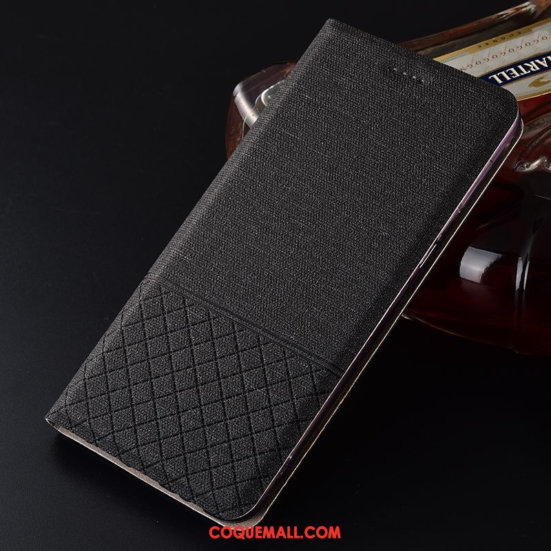 Étui Samsung Galaxy A50 En Cuir Lin Incassable, Coque Samsung Galaxy A50 Plaid Étoile Braun