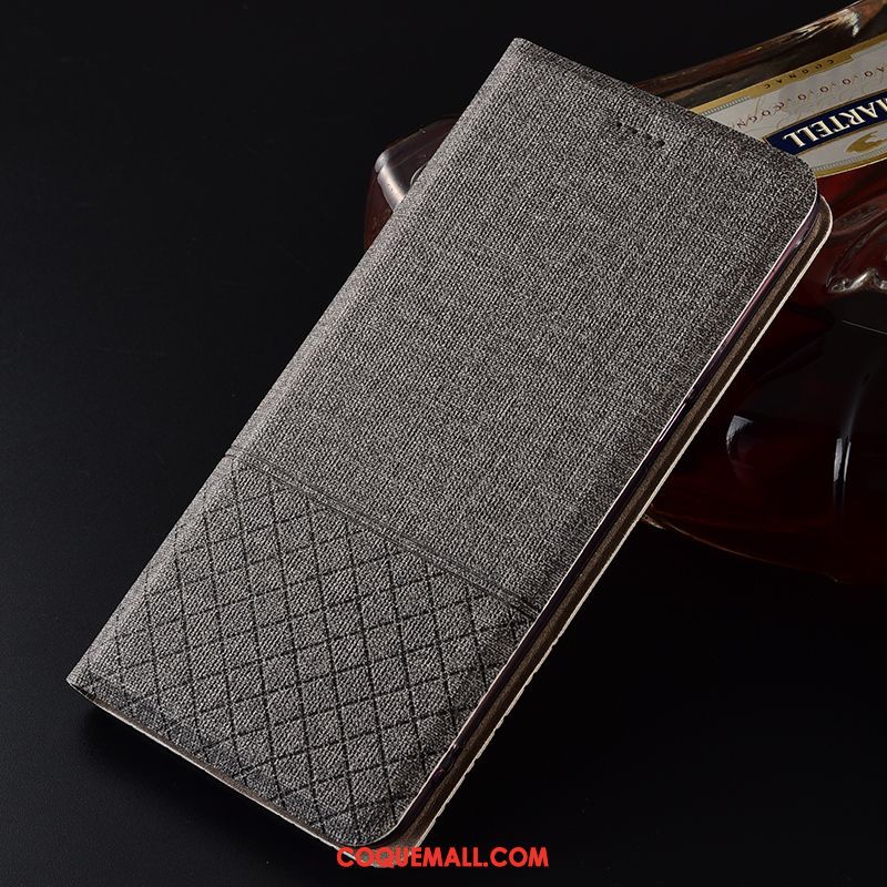 Étui Samsung Galaxy A50 En Cuir Lin Incassable, Coque Samsung Galaxy A50 Plaid Étoile Braun