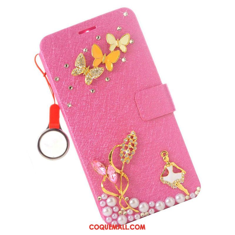 Étui Samsung Galaxy A50 En Cuir Téléphone Portable Support, Coque Samsung Galaxy A50 Strass Rouge