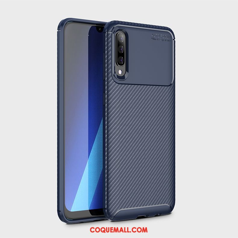 Étui Samsung Galaxy A50 Fibre Téléphone Portable Étoile, Coque Samsung Galaxy A50 Bleu Protection