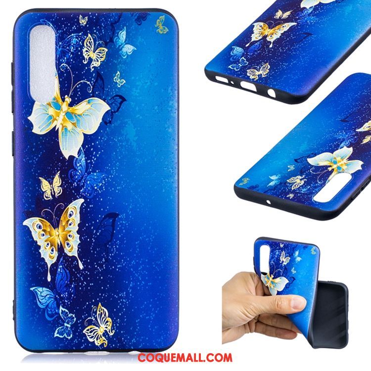 Étui Samsung Galaxy A50 Incassable Téléphone Portable Silicone, Coque Samsung Galaxy A50 Bleu Étoile
