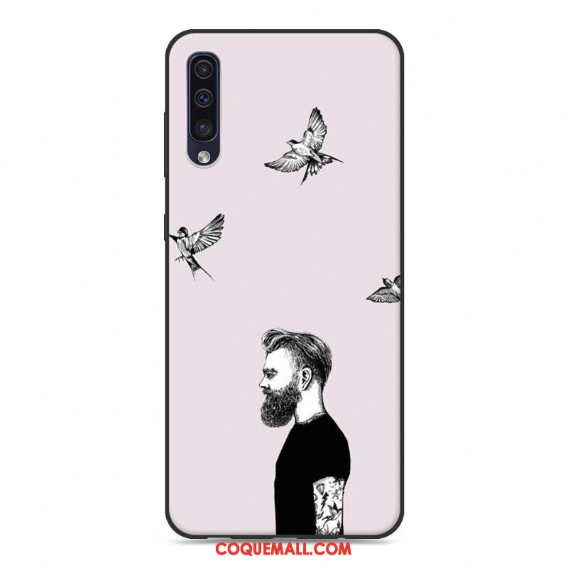 Étui Samsung Galaxy A50 Jaune Personnalité Amoureux, Coque Samsung Galaxy A50 Étoile Téléphone Portable