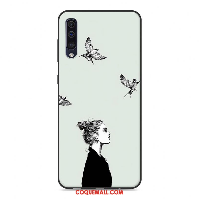 Étui Samsung Galaxy A50 Jaune Personnalité Amoureux, Coque Samsung Galaxy A50 Étoile Téléphone Portable