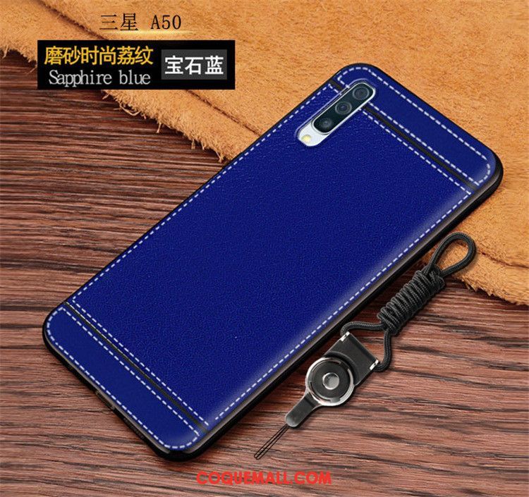 Étui Samsung Galaxy A50 Mode Ornements Suspendus Litchi, Coque Samsung Galaxy A50 Délavé En Daim Modèle Fleurie Braun