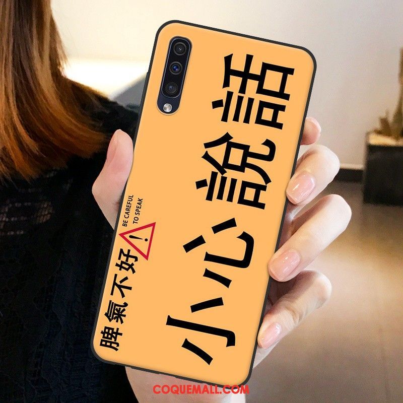 Étui Samsung Galaxy A50 Personnalité Jaune Étoile, Coque Samsung Galaxy A50 Créatif Marque De Tendance