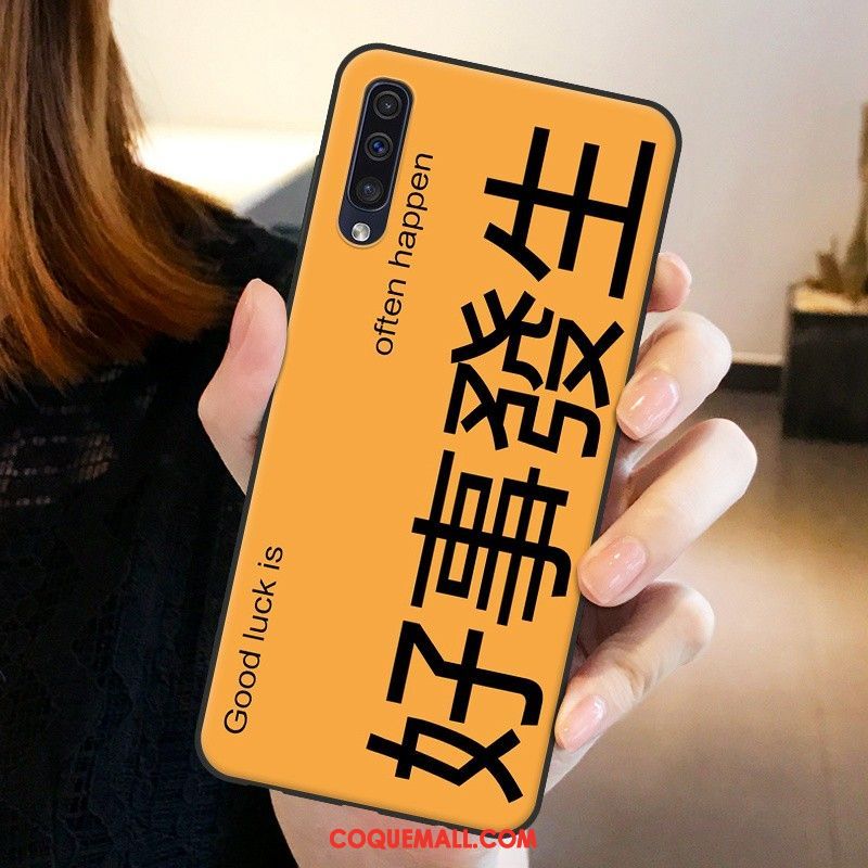 Étui Samsung Galaxy A50 Personnalité Jaune Étoile, Coque Samsung Galaxy A50 Créatif Marque De Tendance