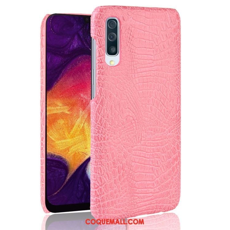 Étui Samsung Galaxy A50 Protection Étoile Téléphone Portable, Coque Samsung Galaxy A50 Crocodile Modèle Difficile Braun