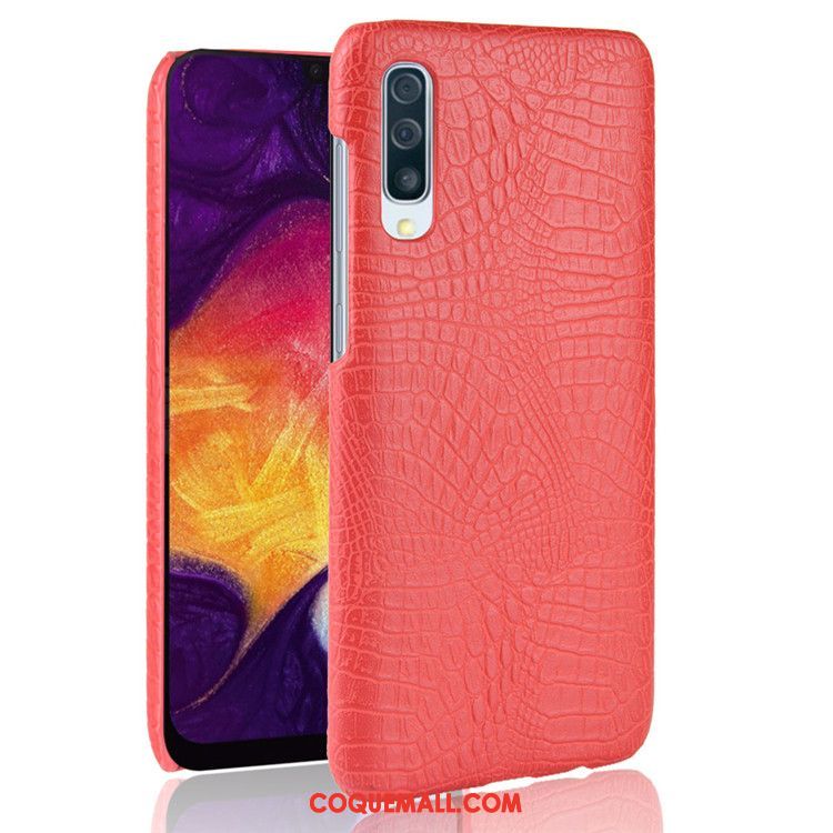 Étui Samsung Galaxy A50 Protection Étoile Téléphone Portable, Coque Samsung Galaxy A50 Crocodile Modèle Difficile Braun