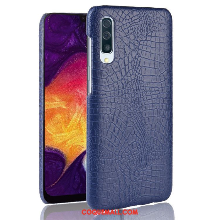 Étui Samsung Galaxy A50 Protection Étoile Téléphone Portable, Coque Samsung Galaxy A50 Crocodile Modèle Difficile Braun