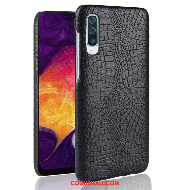 Étui Samsung Galaxy A50 Protection Étoile Téléphone Portable, Coque Samsung Galaxy A50 Crocodile Modèle Difficile Braun