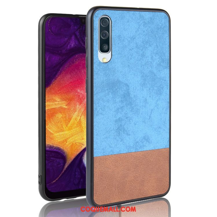 Étui Samsung Galaxy A50 Tendance Cuir Protection, Coque Samsung Galaxy A50 Gris Étoile