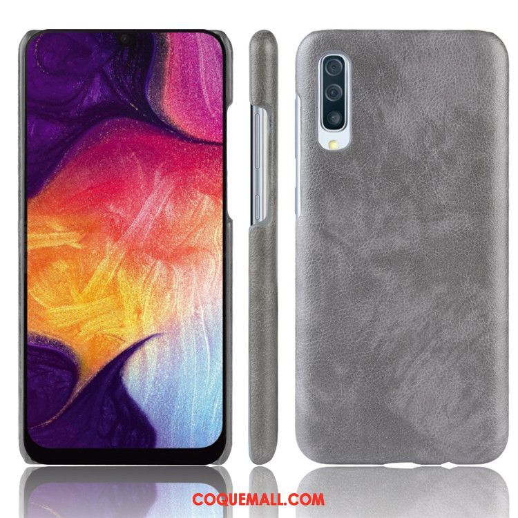 Étui Samsung Galaxy A50 Étoile Cuir Protection, Coque Samsung Galaxy A50 Litchi Difficile Braun