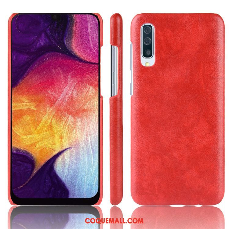 Étui Samsung Galaxy A50 Étoile Cuir Protection, Coque Samsung Galaxy A50 Litchi Difficile Braun