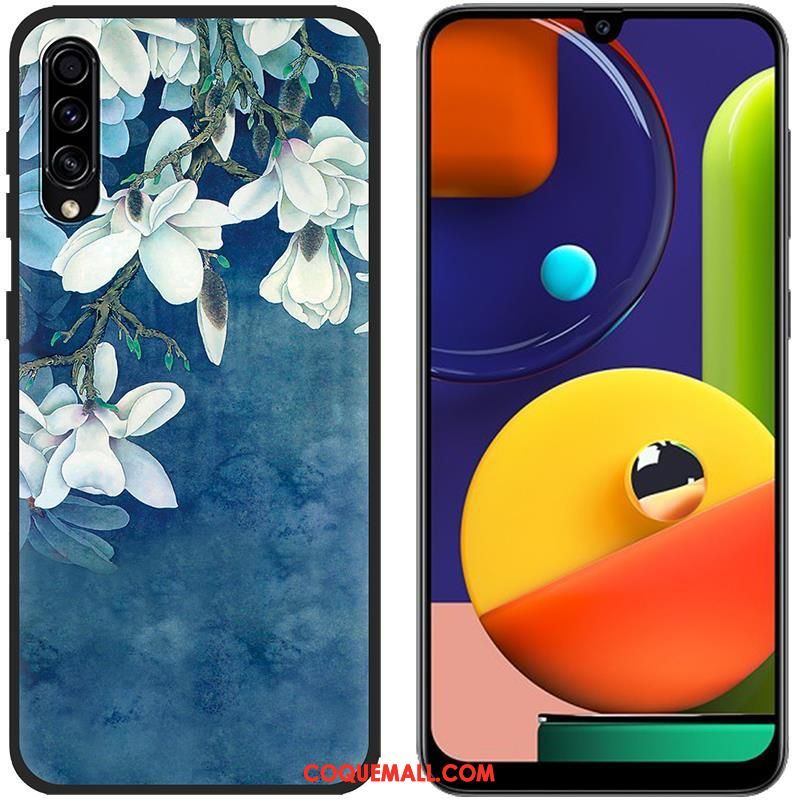 Étui Samsung Galaxy A50s Bleu Incassable Peinture, Coque Samsung Galaxy A50s Étoile Protection