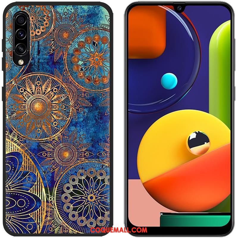 Étui Samsung Galaxy A50s Bleu Incassable Peinture, Coque Samsung Galaxy A50s Étoile Protection