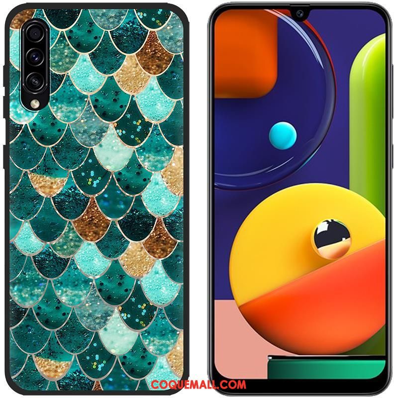 Étui Samsung Galaxy A50s Bleu Incassable Peinture, Coque Samsung Galaxy A50s Étoile Protection