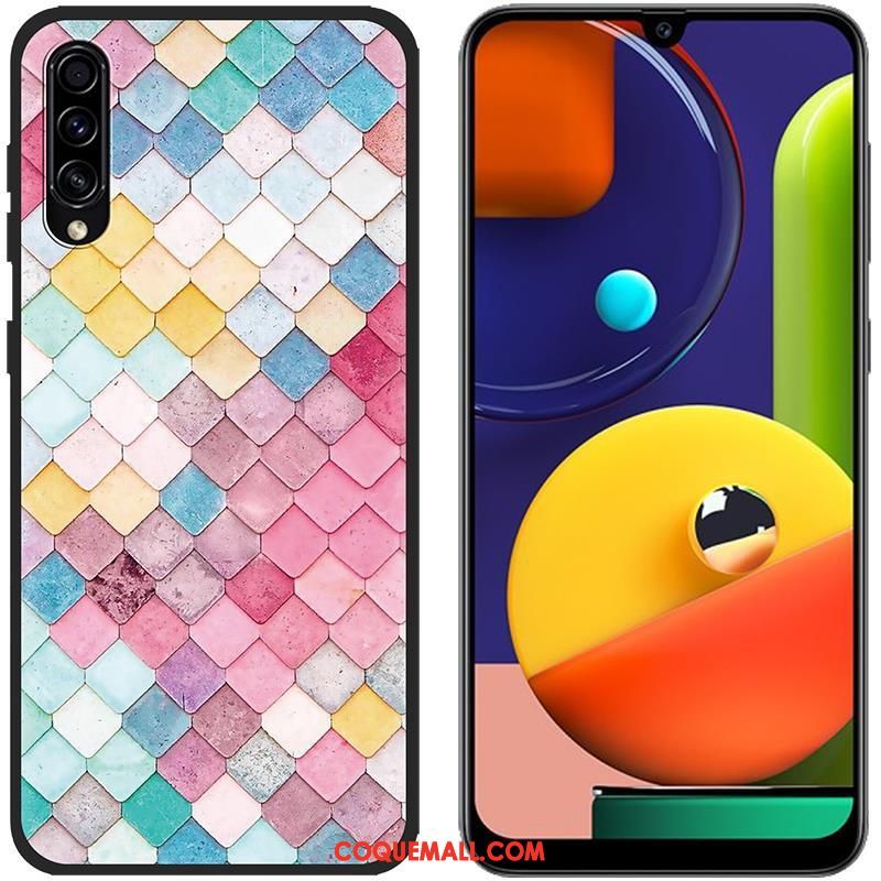 Étui Samsung Galaxy A50s Bleu Incassable Peinture, Coque Samsung Galaxy A50s Étoile Protection